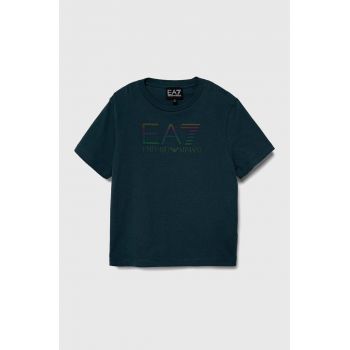 EA7 Emporio Armani tricou de bumbac pentru copii cu imprimeu