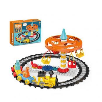 Set de constructie, Tren cu sine Dinosaur Playground, 57 piese