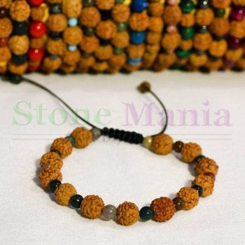 Bratara rudraksha 8mm si agat indian 4mm ieftina