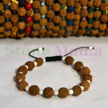 Bratara rudraksha 8mm si onix alb 4mm ieftina