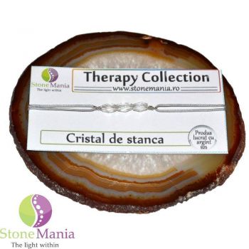 Bratara therapy cristal de stanca tuburi mici si argint 925