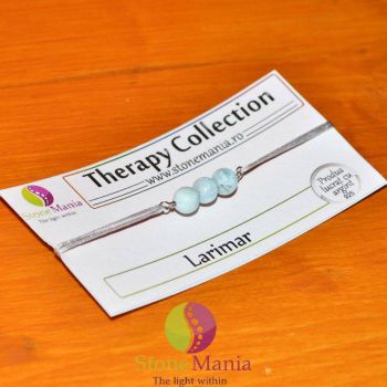 Bratara therapy larimar sfere 6mm si argint 925