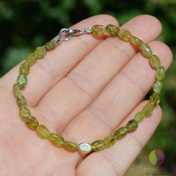 Bratara peridot oval neregulat 5mm ieftina