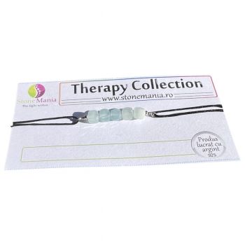 Bratara therapy acvamarin cuburi 4-5mm si argint 925