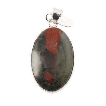 Pandantiv african bloodstone cu montura din argint 925 a13 ieftin