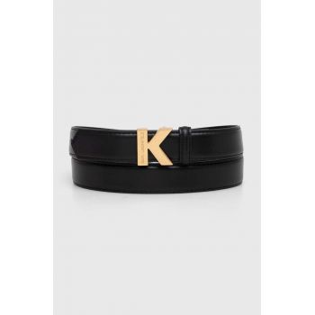 Karl Lagerfeld curea de piele femei, culoarea negru