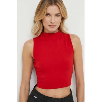 XT Studio top femei, culoarea rosu, cu turtleneck