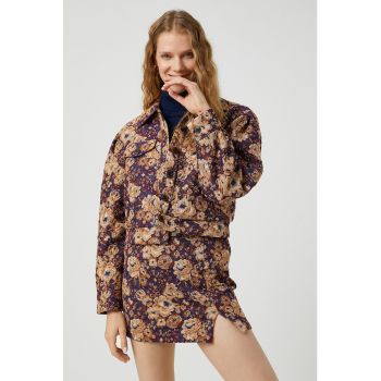Jacheta cu nasturi si model floral ieftina