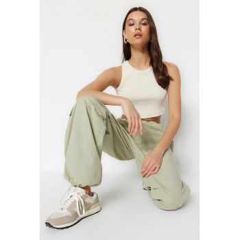 Pantaloni relaxed fit cu talie joasa