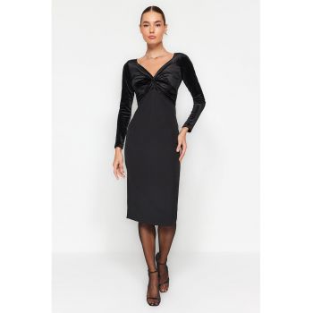 Rochie midi de aspect catifelat