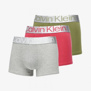 Calvin Klein Reconsidered Steel Cotton Trunk 3-Pack Olive Branch/ Grey Heather/ Red Bud