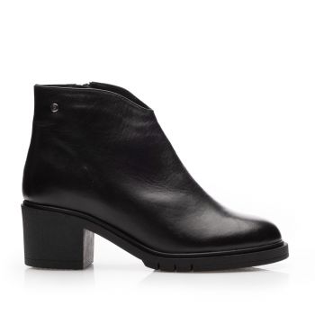 Botine damă din piele naturală, Leofex - 409 Negru Box