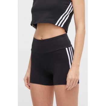 adidas Originals pantaloni scurți femei, culoarea negru, cu model, high waist IP2980 ieftini