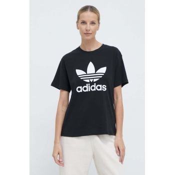 adidas Originals tricou Trefoil femei, culoarea negru, IR9533