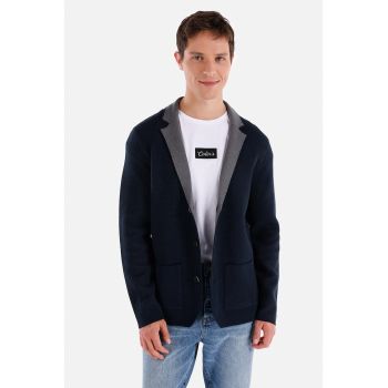 Cardigan tricotat fin cu buzunare laterale