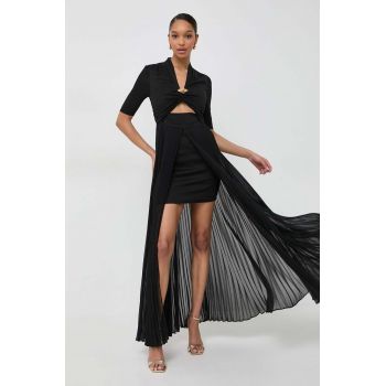 Karl Lagerfeld rochie culoarea negru, maxi, evazati