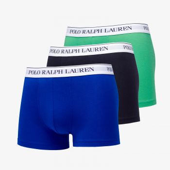 Ralph Lauren Stretch Cotton Classic Trunk 3-Pack Dark Navy/ Green/ Game Royal de firma originali