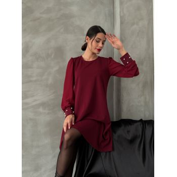 Rochie de dama cu perle la maneci