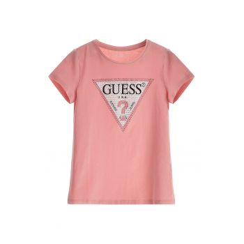 Guess - Tricou cu imprimeu logo si strasuri