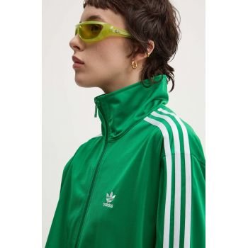 adidas Originals bluză Adicolor Classics Firebird femei, culoarea verde, cu imprimeu, IP0604