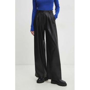 Answear Lab pantaloni femei, culoarea negru, lat, high waist