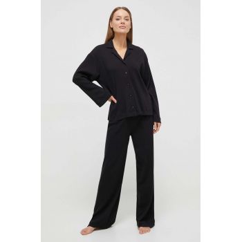 BOSS pijamale de bumbac culoarea negru, bumbac 50511152