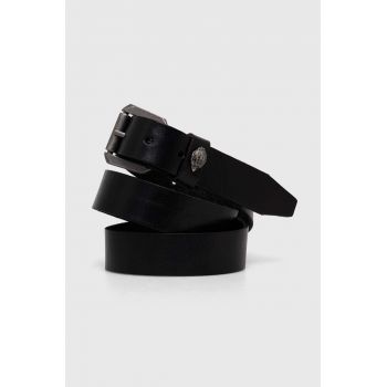 Kurt Geiger London curea de piele femei, culoarea negru