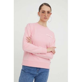 Tommy Jeans bluză femei, culoarea roz, cu imprimeu DW0DW17336