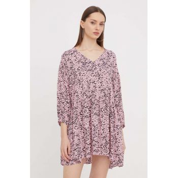 Tommy Jeans rochie culoarea roz, mini, evazați DW0DW17428