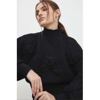 Answear Lab pulover femei, culoarea negru, cu turtleneck