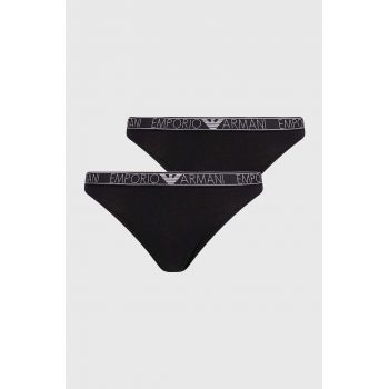 Emporio Armani Underwear tanga 2-pack culoarea negru ieftini