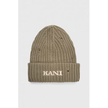 Karl Kani caciula culoarea verde, din tricot gros