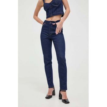 Moschino Jeans jeansi femei, culoarea albastru marin