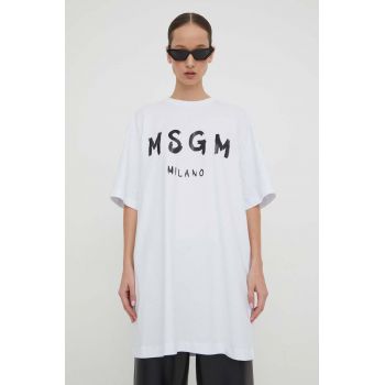 MSGM rochie din bumbac culoarea alb, mini, oversize 2000MDA510.200002