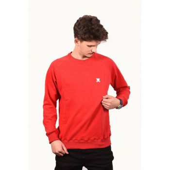 Bluza de trening unisex cu maneci raglan si logo