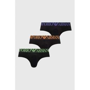 Emporio Armani Underwear slip 3-pack barbati, culoarea negru