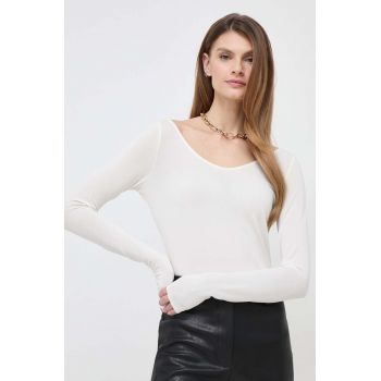 Max Mara Leisure longsleeve femei, culoarea bej 2416940000000