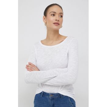 Sisley longsleeve femei, culoarea alb