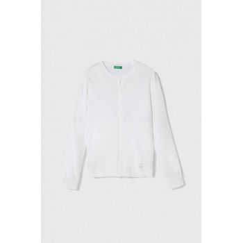 United Colors of Benetton cardigan copii culoarea alb, light