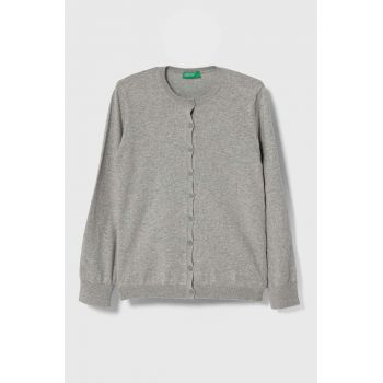 United Colors of Benetton cardigan copii culoarea gri, light