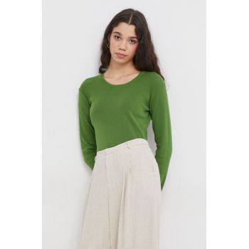 United Colors of Benetton pulover de bumbac culoarea verde, light