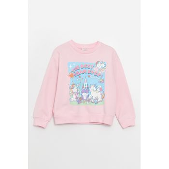 Bluza de trening cu imprimeu si captuseala din fleece