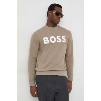 BOSS hanorac de bumbac ORANGE bărbați, culoarea negru, cu imprimeu 50487133