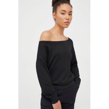 Dkny bluza femei, culoarea negru, neted