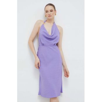 Elisabetta Franchi rochie culoarea violet, maxi, evazati