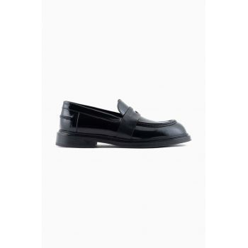 Emporio Armani mocasini de piele barbati, culoarea negru, X4A182 XN944 K001