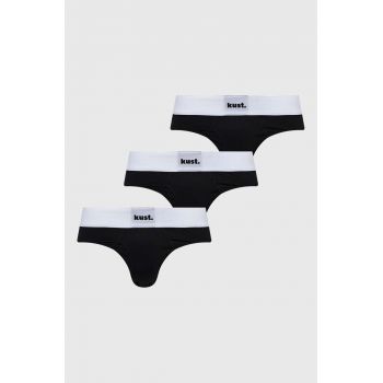 kust. slip din bumbac 3-pack culoarea negru