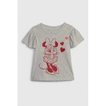 Tricou din bumbac organic cu imprimeu cu Minnie Mouse