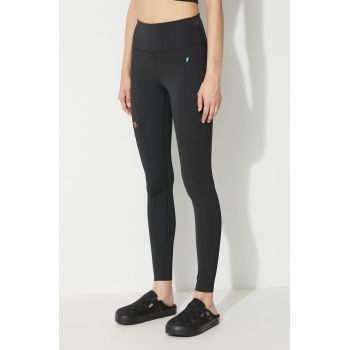 Fjallraven colanți Abisko Tights femei, culoarea negru, uni 84773