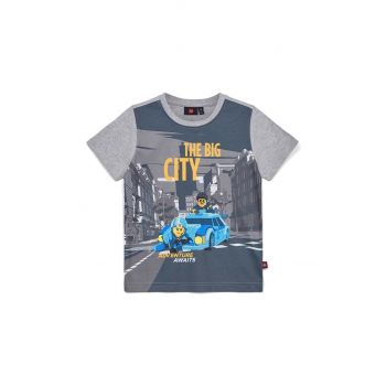 Lego tricou de bumbac pentru copii culoarea gri, cu imprimeu